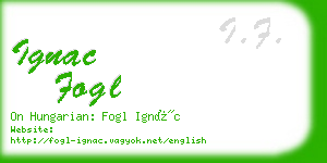 ignac fogl business card